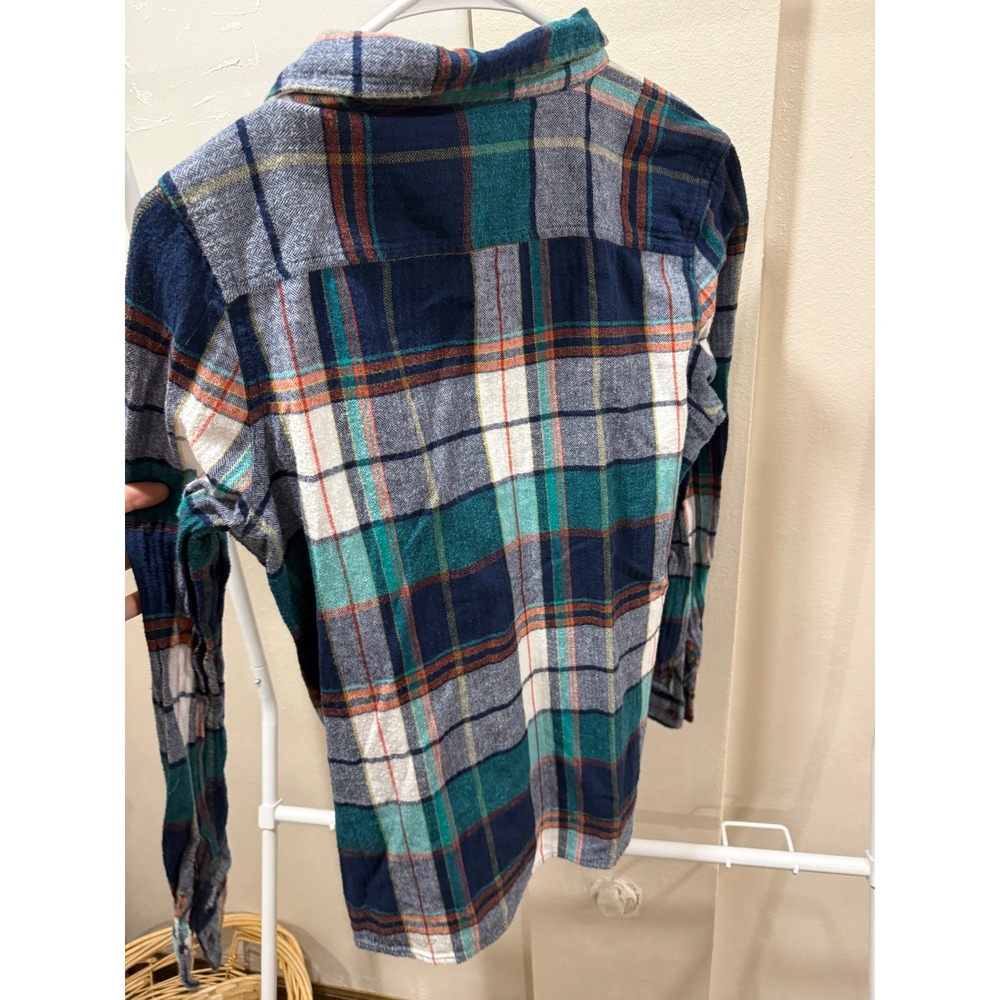 Cottagecore Lumberjack plaid outdoor‎ Flannel Teal Large Natural Reflections - Picture 3 of 4